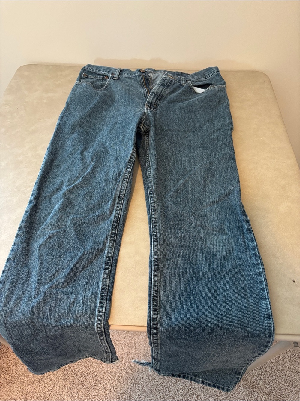 Wrangler Men's Bootcut Jeans in Blue Denim